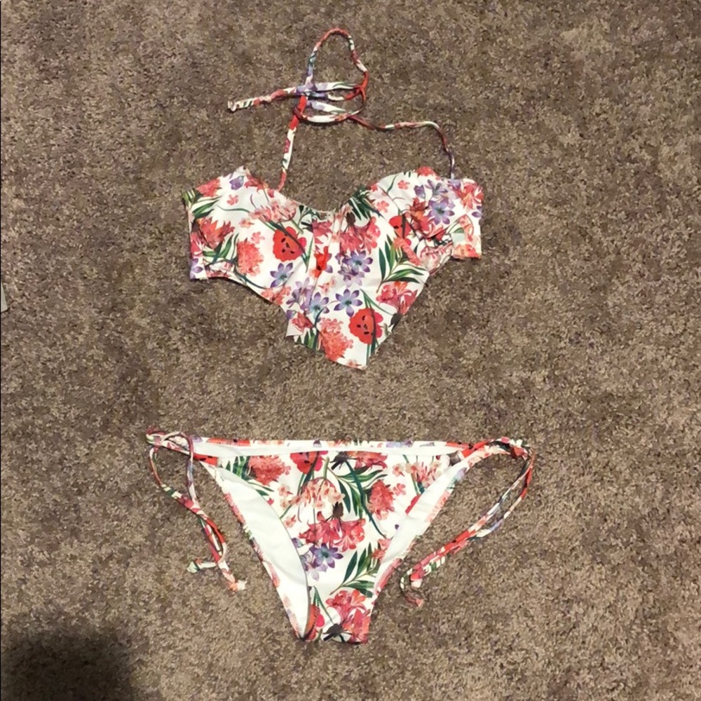 Ruffle two piece bathing suit